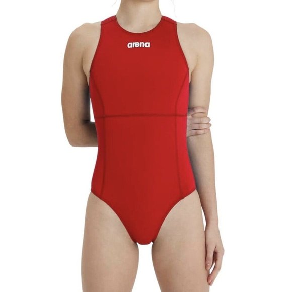 Arena Women's Solid Waterpolo One Piece Swimsuit Red Size 26  NWT - Picture 13 of 15
